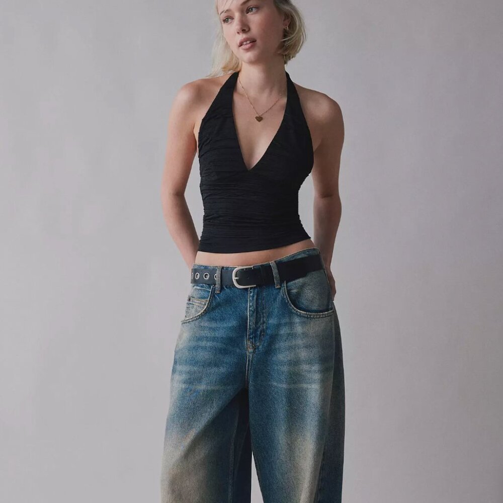 Urban Outfitters Black Halter Neck Top | Y2K Minimal Chic